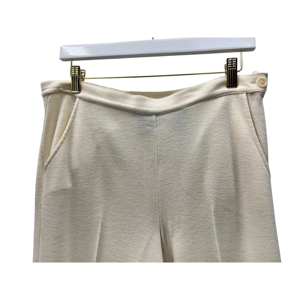 Lauren Ralph Lauren Pants Womens PS Cream Excellent Wool Blend Knit Straight Leg